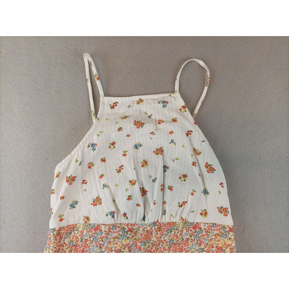 American Eagle White Orange Floral High Neck Mini Dress Size S - Picture 3 of 11